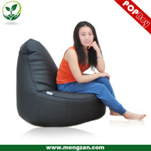 Black PU leather luxury beanbag sofa/ lazy beanbag chair